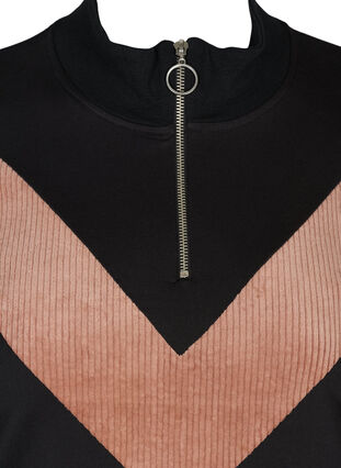 Sweatshirt avec fermeture éclair, Black w. Burlwood, Packshot image number 2