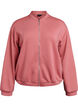 Cardigan bomber zipp&eacute;, Rose poudr&eacute;e, Packshot image number 0