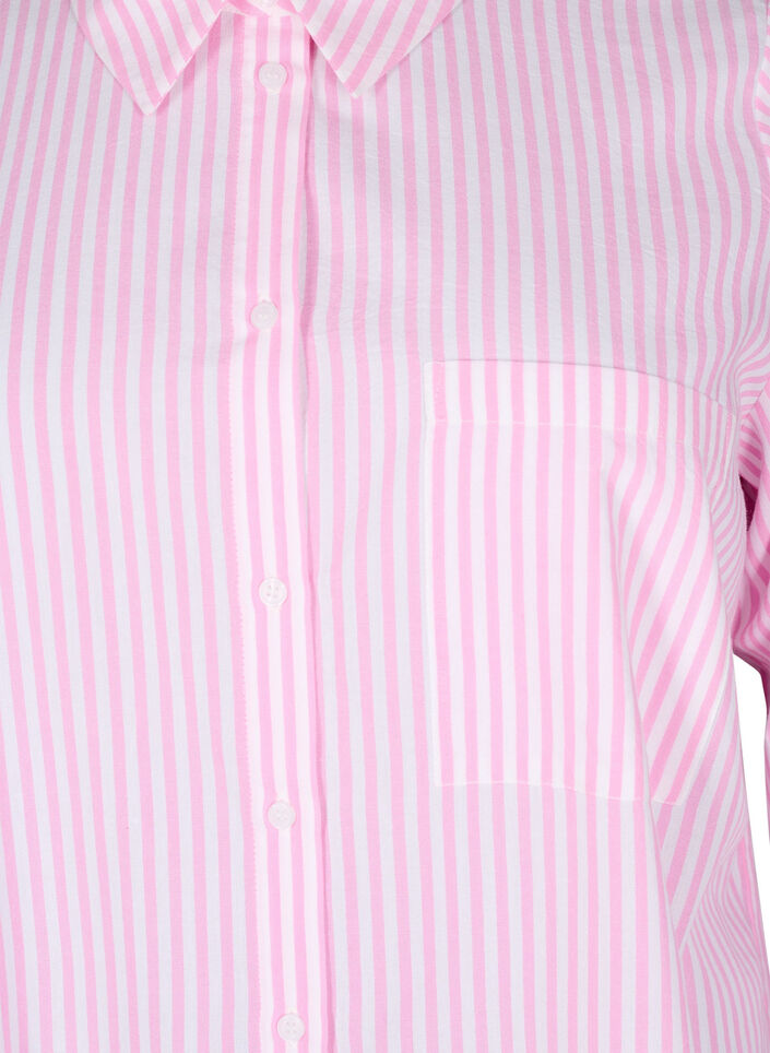 Chemise longue à rayures avec manches 3/4, Rose, Packshot image number 2