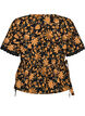 Blouse fleurie en coton avec lien &agrave; nouer, Orange, Packshot image number 1