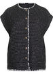 Gilet &agrave; carreaux avec boutons d&eacute;coratifs, Noir, Packshot image number 0