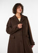 Manteau en m&eacute;lange de laine avec revers et boutons, Marron, Model image number 3