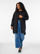 Cardigan long &agrave; capuche avec fermeture &eacute;clair, Noir, Model image number 1