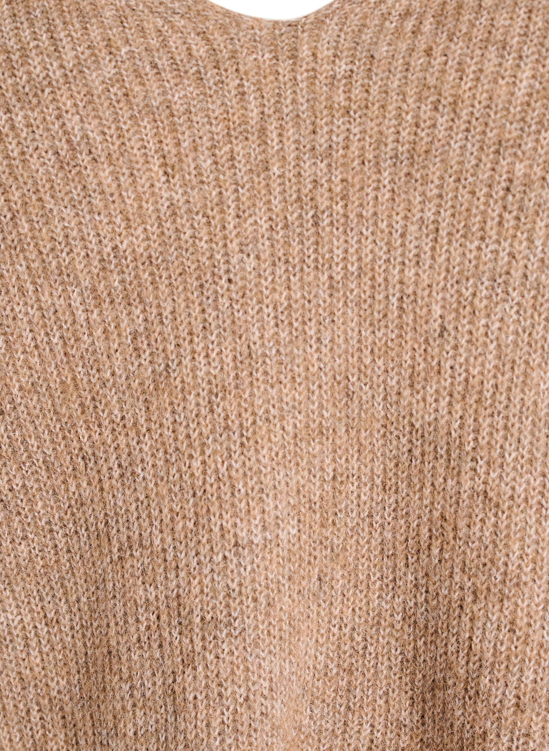 ZizziBlouse en maille &agrave; col V et manches raglan, Camel, Packshot image number 2