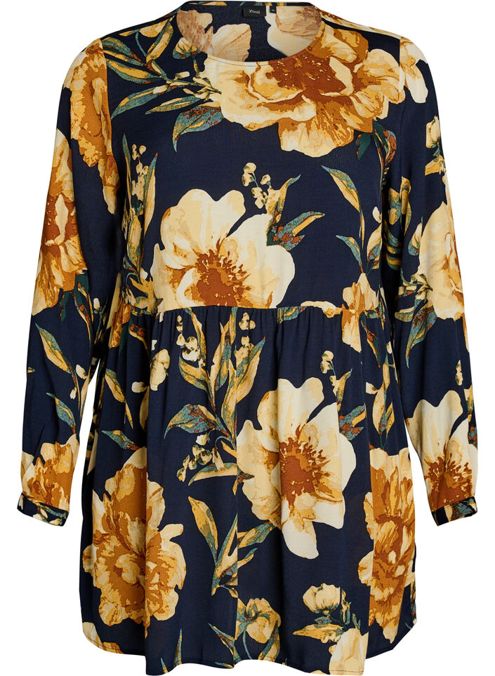 Tunique &agrave; manches longues avec couture, Bleu, Packshot image number 0