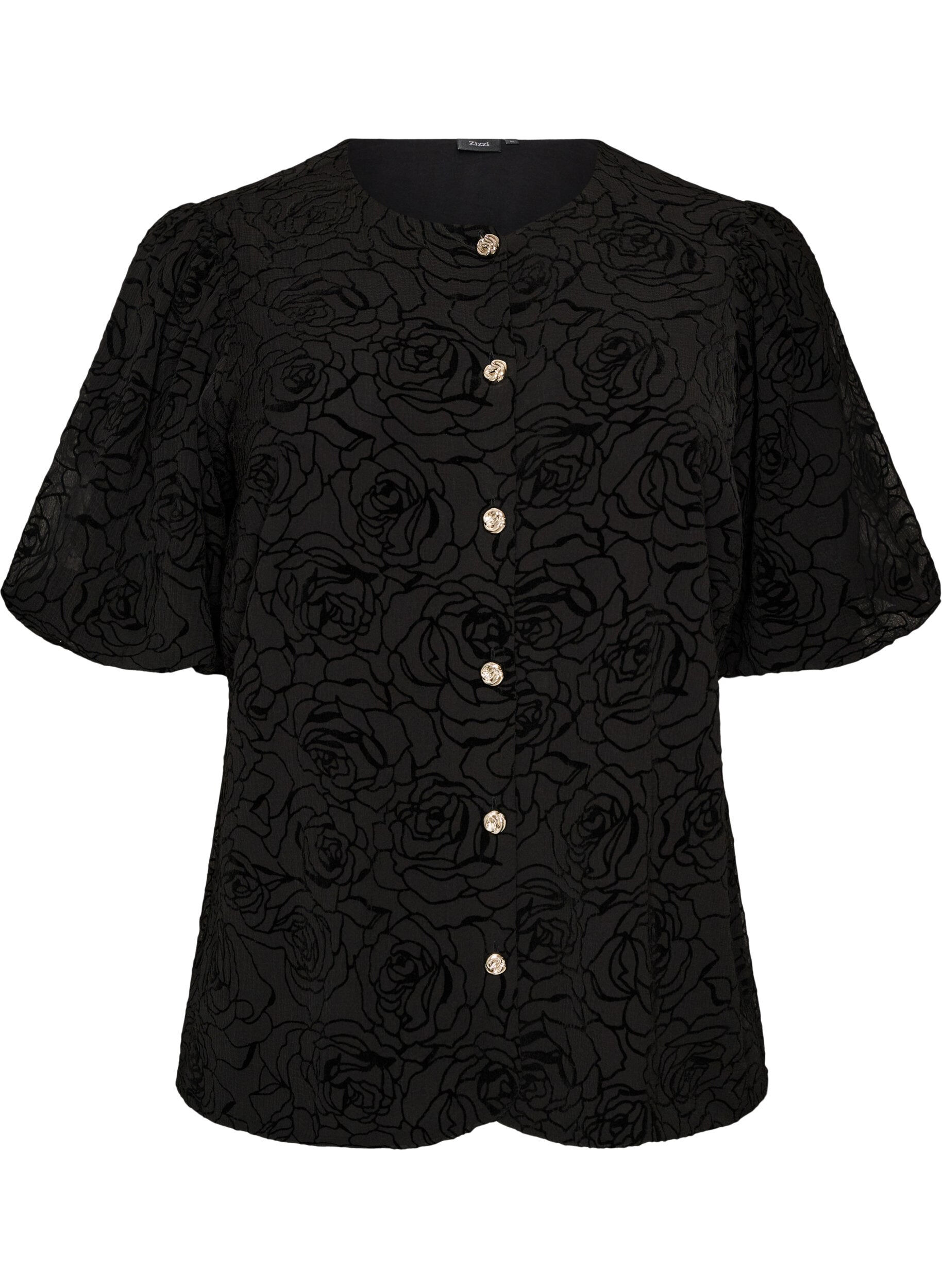 Blouse avec motif floral et manches ballon