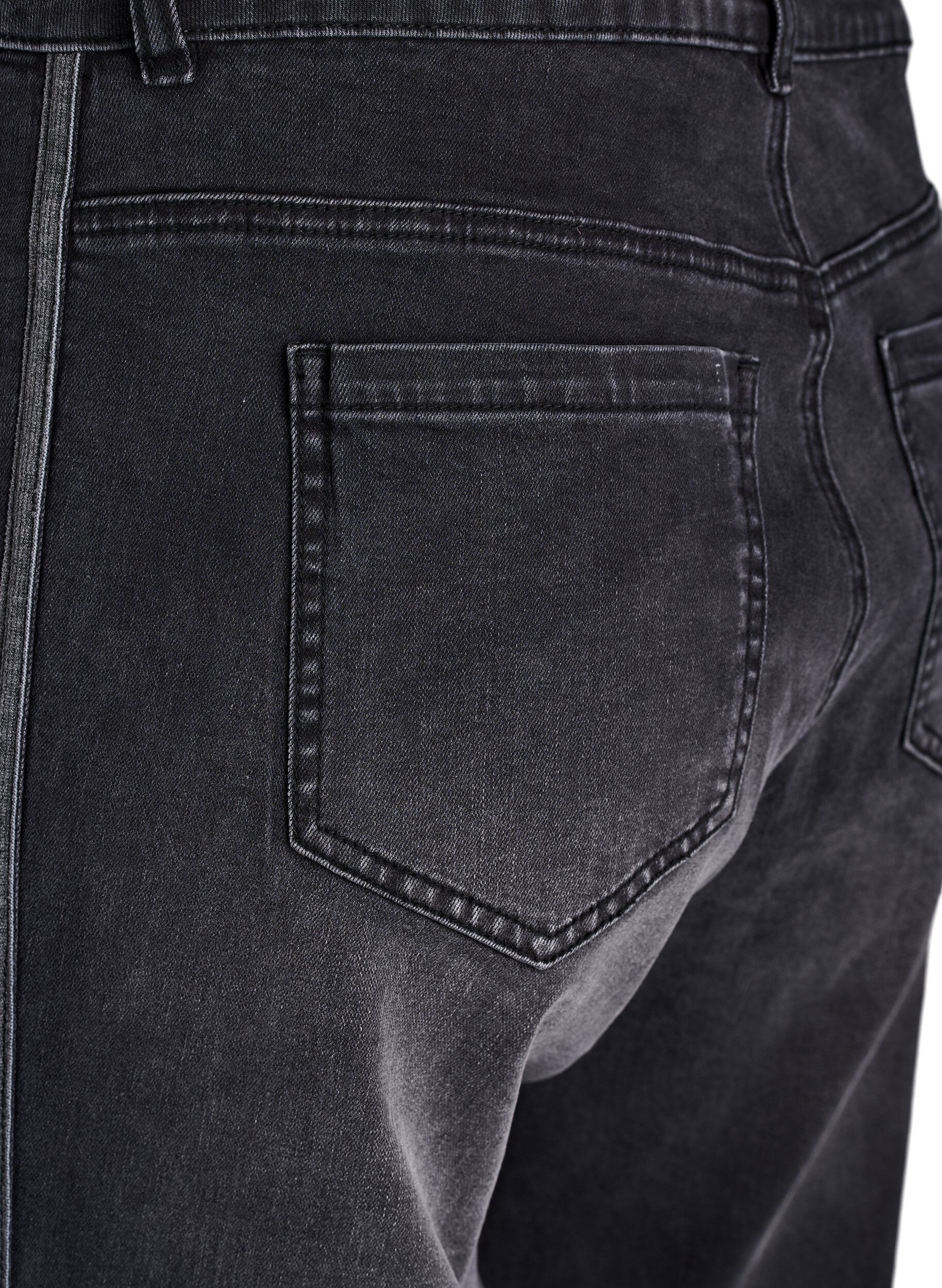 ZizziJean coupe ample avec d&eacute;tails verticaux en denim, Gris anthracite, Packshot image number 3