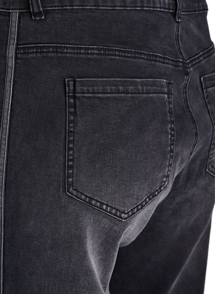Jean coupe ample avec d&eacute;tails verticaux en denim, Gris anthracite, Packshot image number 3
