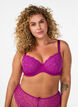 Soutien-gorge rembourr&eacute; avec dentelle et armatures, Violet, Model image number 0