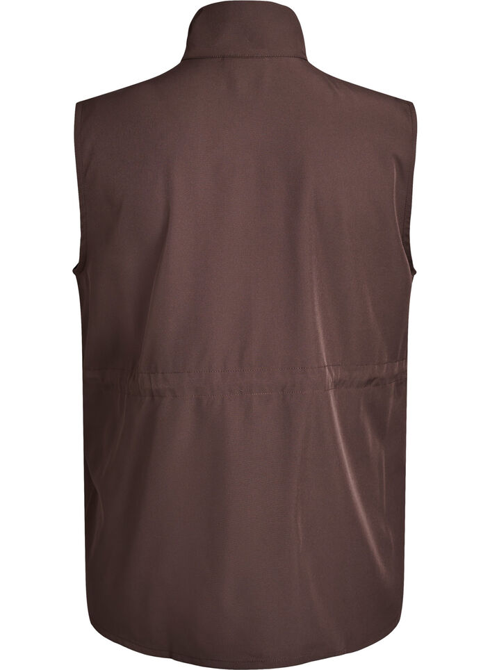Veste sans manches avec taille &eacute;lastiqu&eacute;e, Marron, Packshot image number 1