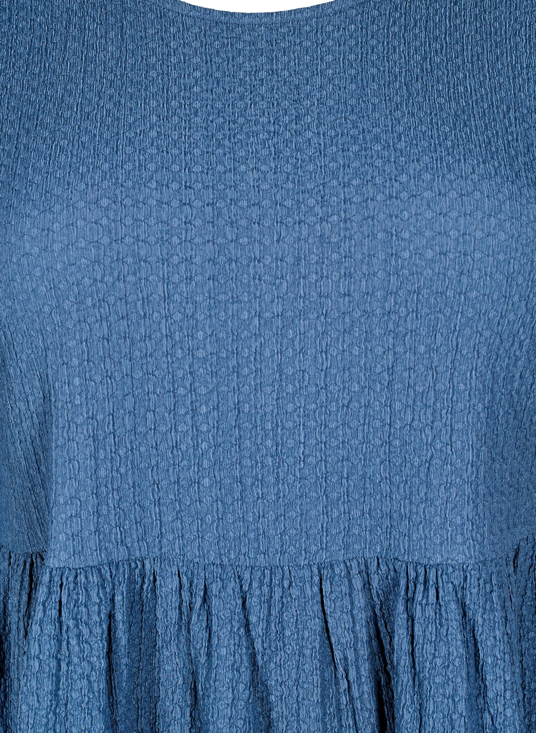 Zizzi FLASH - Robe courte avec texture et manches 3/4, Sargasso Sea, Packshot image number 2