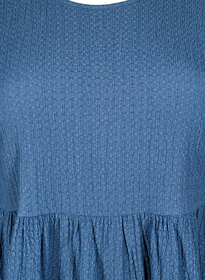 FLASH - Robe courte avec texture et manches 3/4, Sargasso Sea, Packshot image number 2