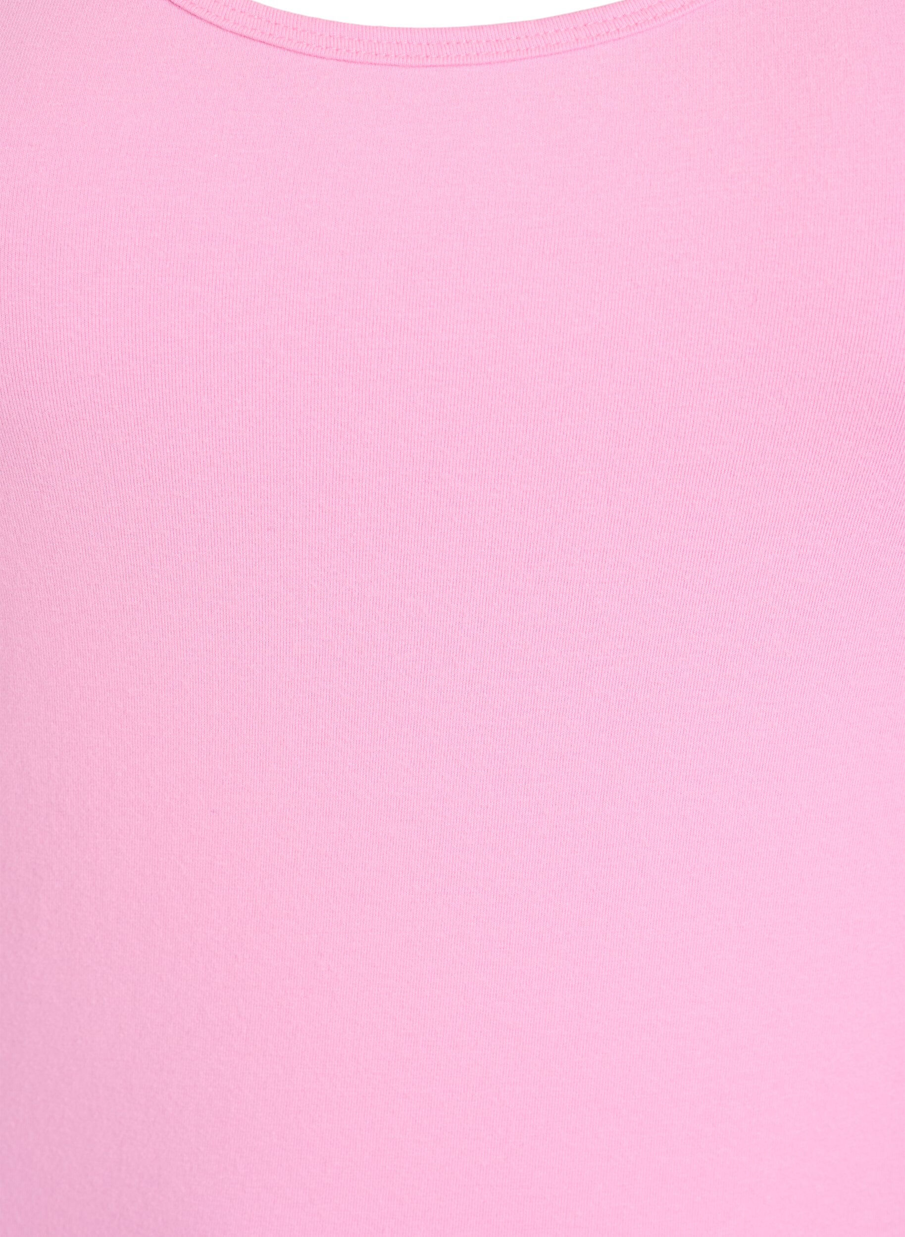 Zizzi Haut basic uni en coton, Rose, Packshot image number 2