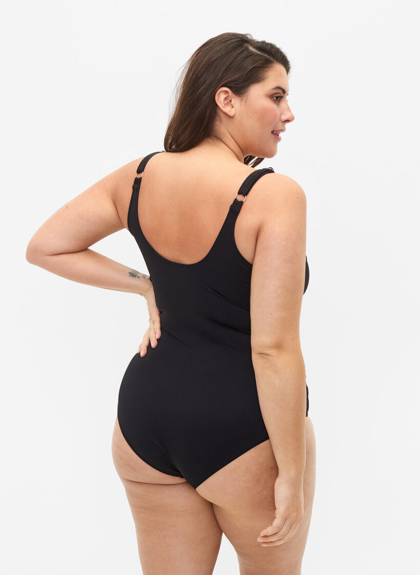 Maillot de bain avec écharpe, Noir, Model image number 1