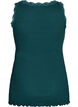 Top avec finitions en dentelle, Vert fonc&eacute;, Packshot image number 1