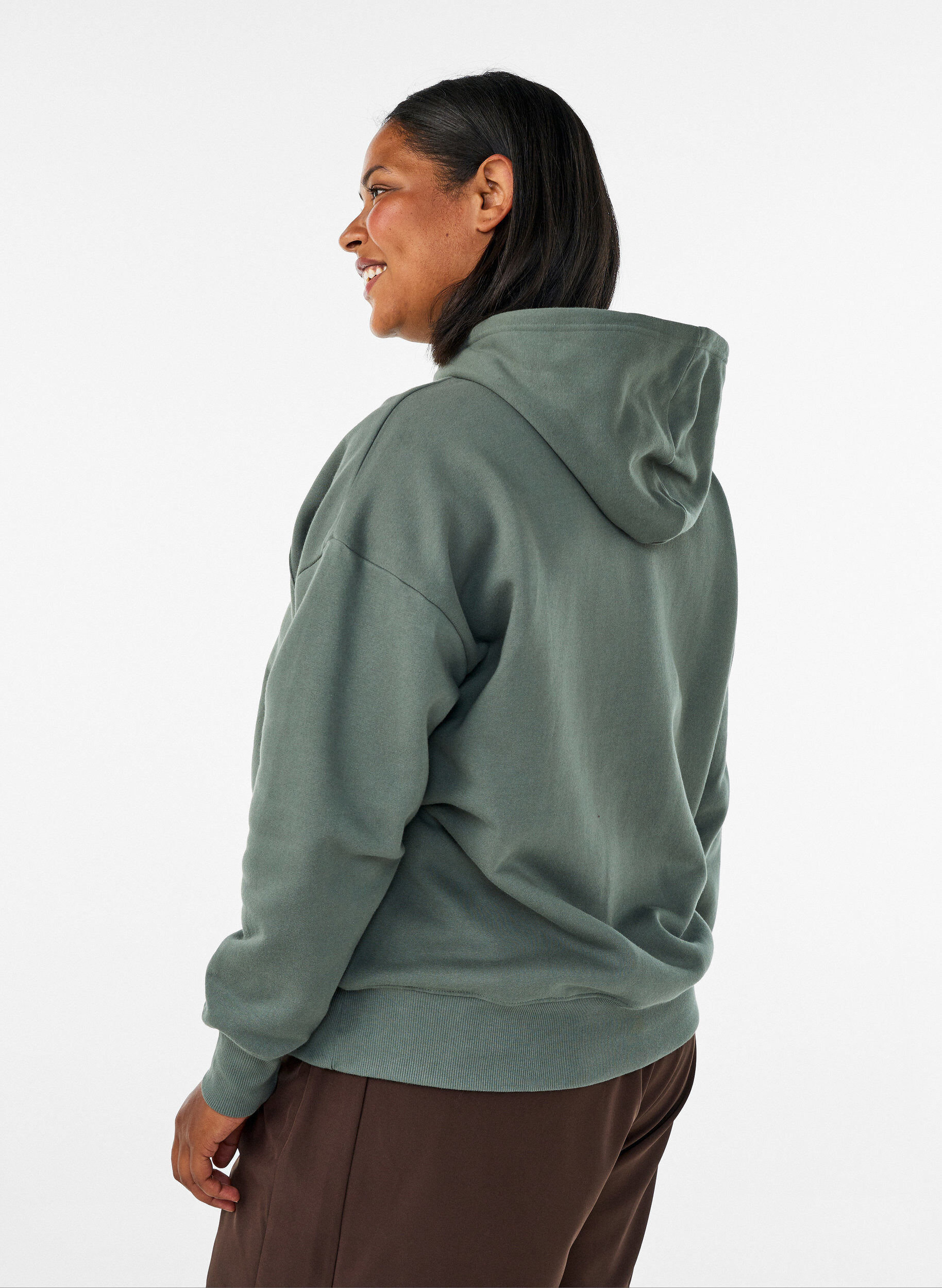 ZizziSweat &agrave; capuche avec imprim&eacute; poitrine, Vert, Model image number 2