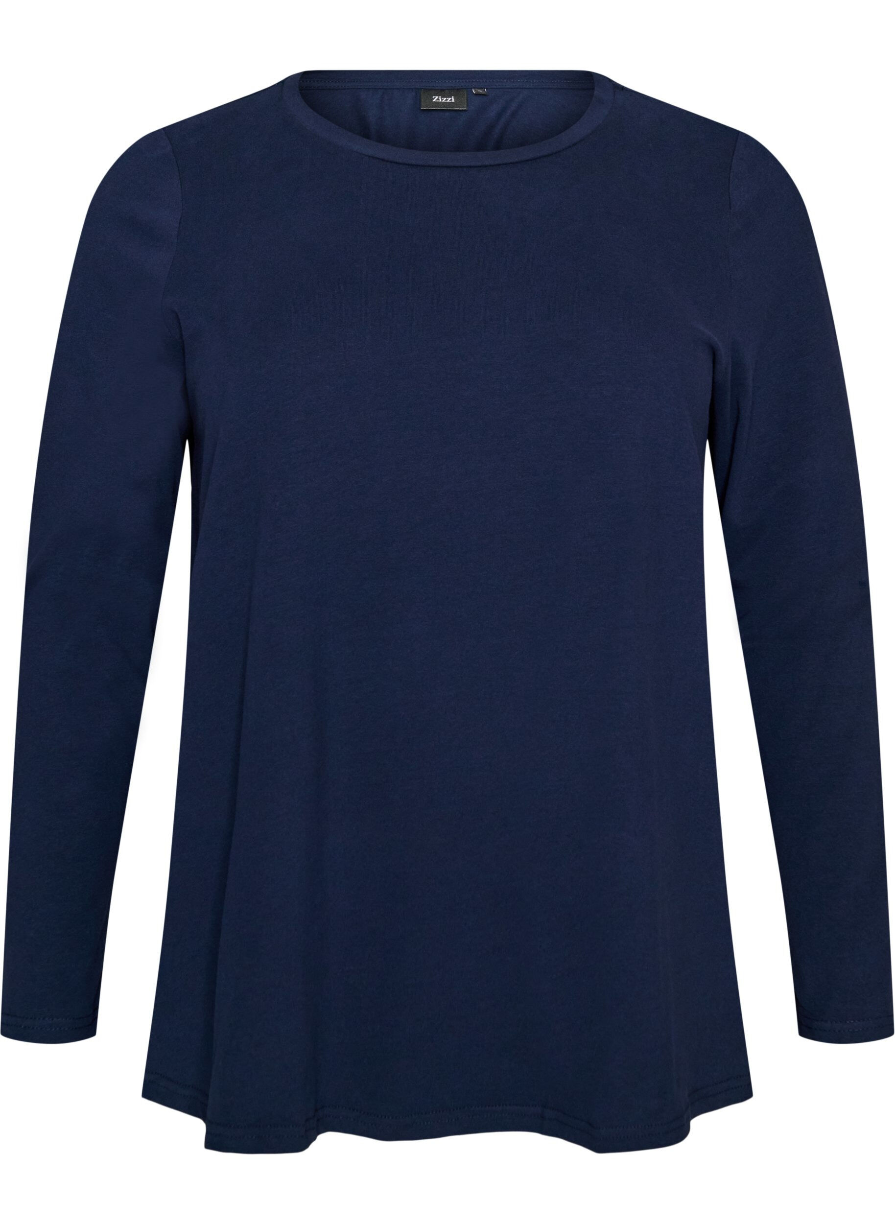Blouse basique en jersey &agrave; manches longues