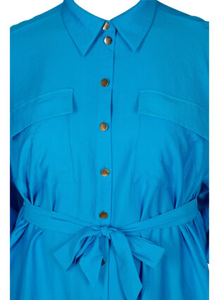 Robe chemise en viscose avec ceinture à nouer, Dresden Blue, Packshot image number 2