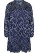 Robe &agrave; motifs avec volants et manches longues, Bleu, Packshot image number 0