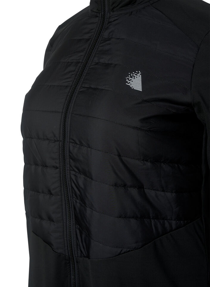 Cardigan pour le sport avec rembourrage et fermeture éclair, Black, Packshot image number 2