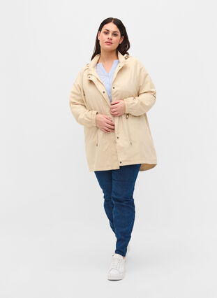 Veste longue parka avec capuche et poches, Birch, Model image number 3