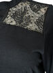 Robe en jersey avec d&eacute;tails en dentelle et jupe superpos&eacute;e, Noir, Packshot image number 3