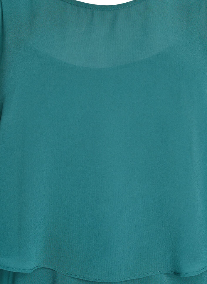 Robe maxi avec plusieurs couches de volants et cape amovible, Vert foncé, Packshot image number 2