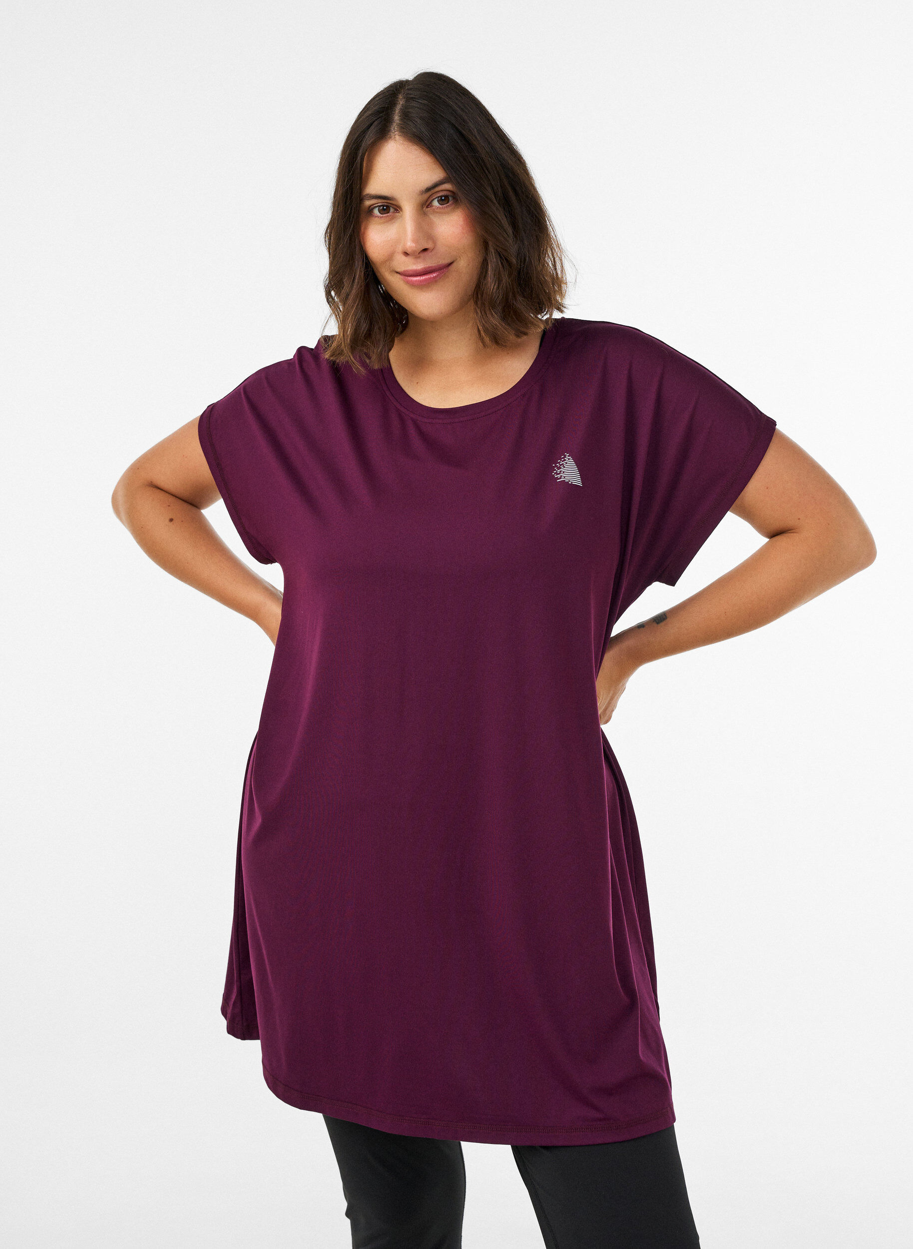 T-shirt d'entra&icirc;nement long, Violet, Model