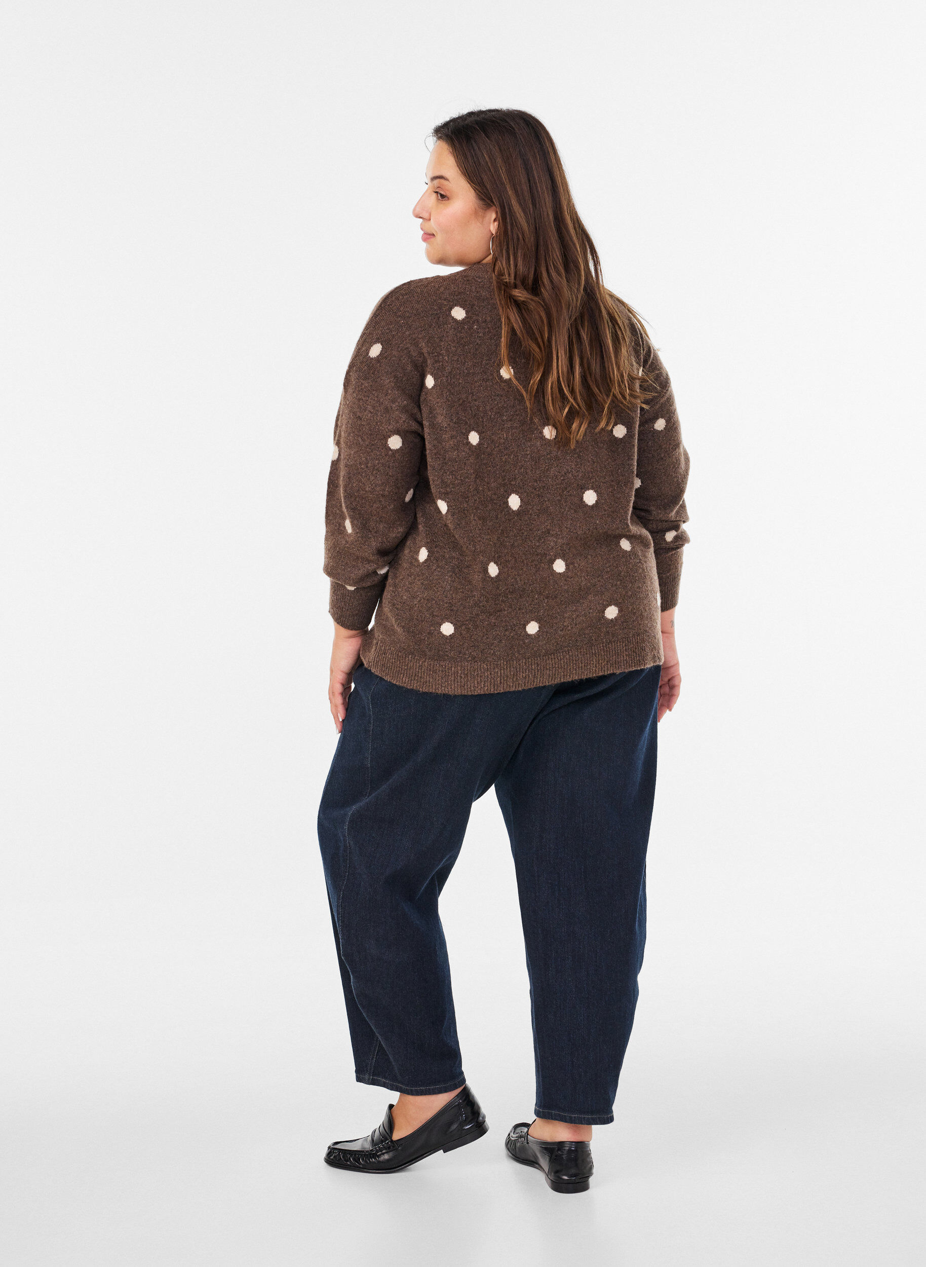 ZizziCardigan &agrave; pois, Marron, Model image number 2