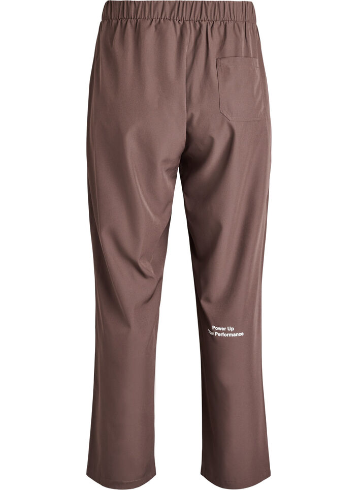 Pantalon de sport taille haute et coupe droite, Marron, Packshot