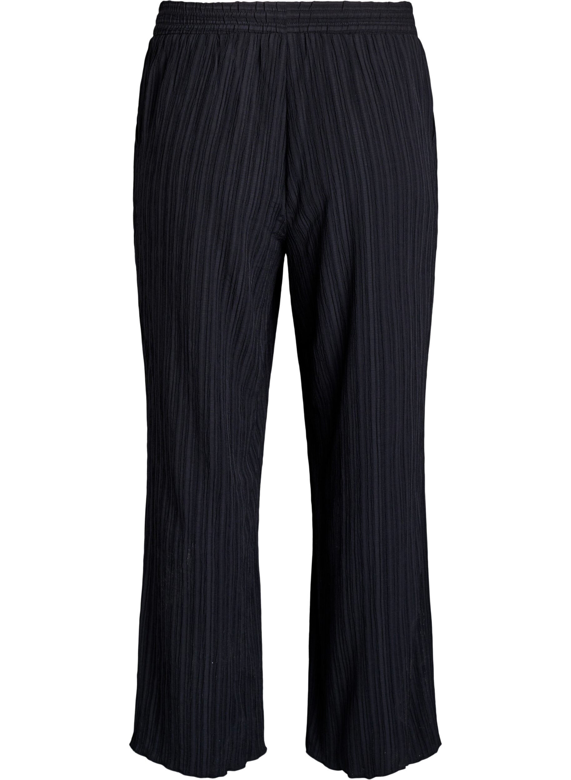 Zizzi FLASH - Pantalon taille haute &agrave; coupe ample, Noir, Packshot image number 1