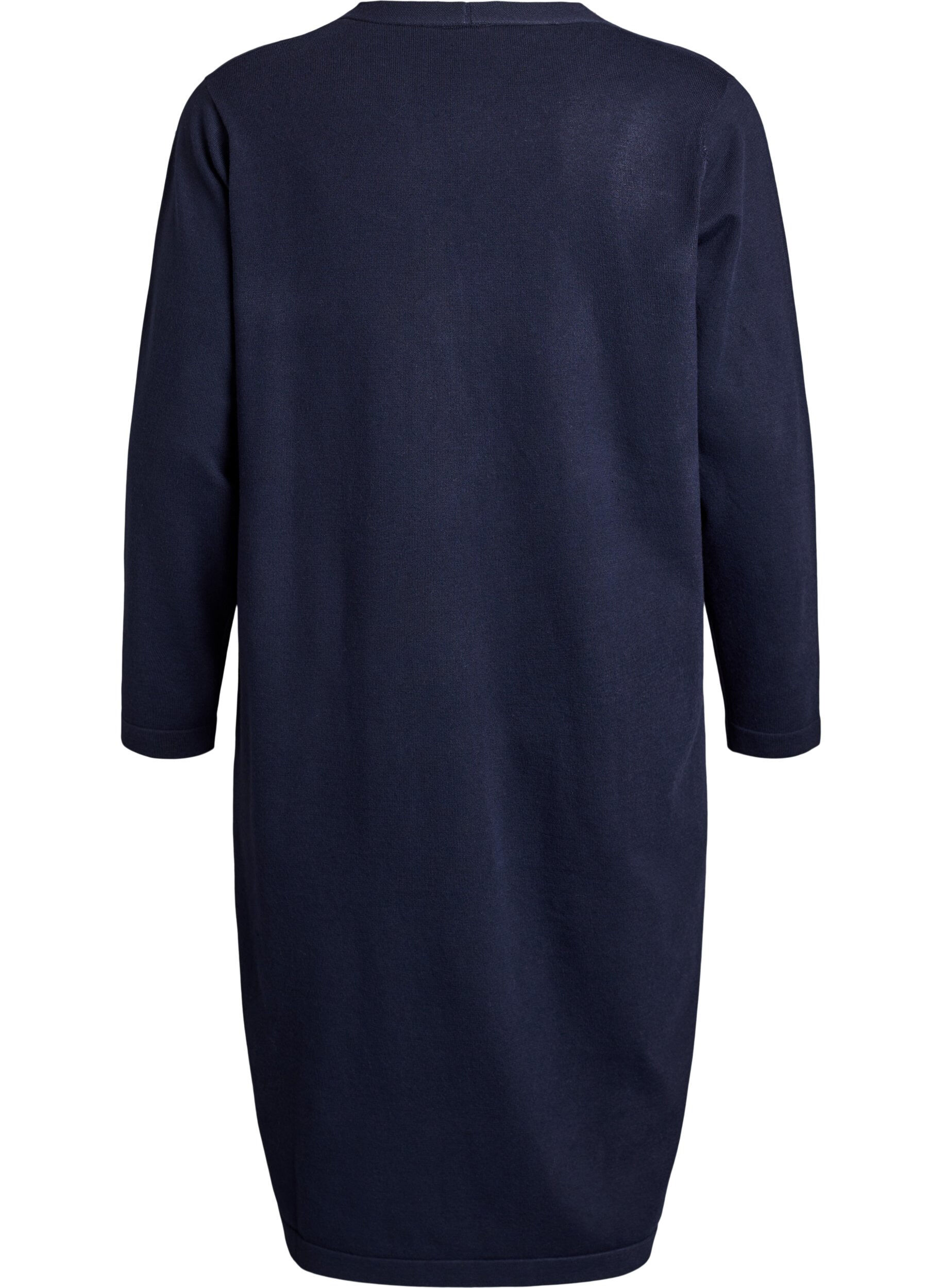 Zizzi FLASH - Cardigan long ouvert avec poches, Bleu, Packshot image number 1