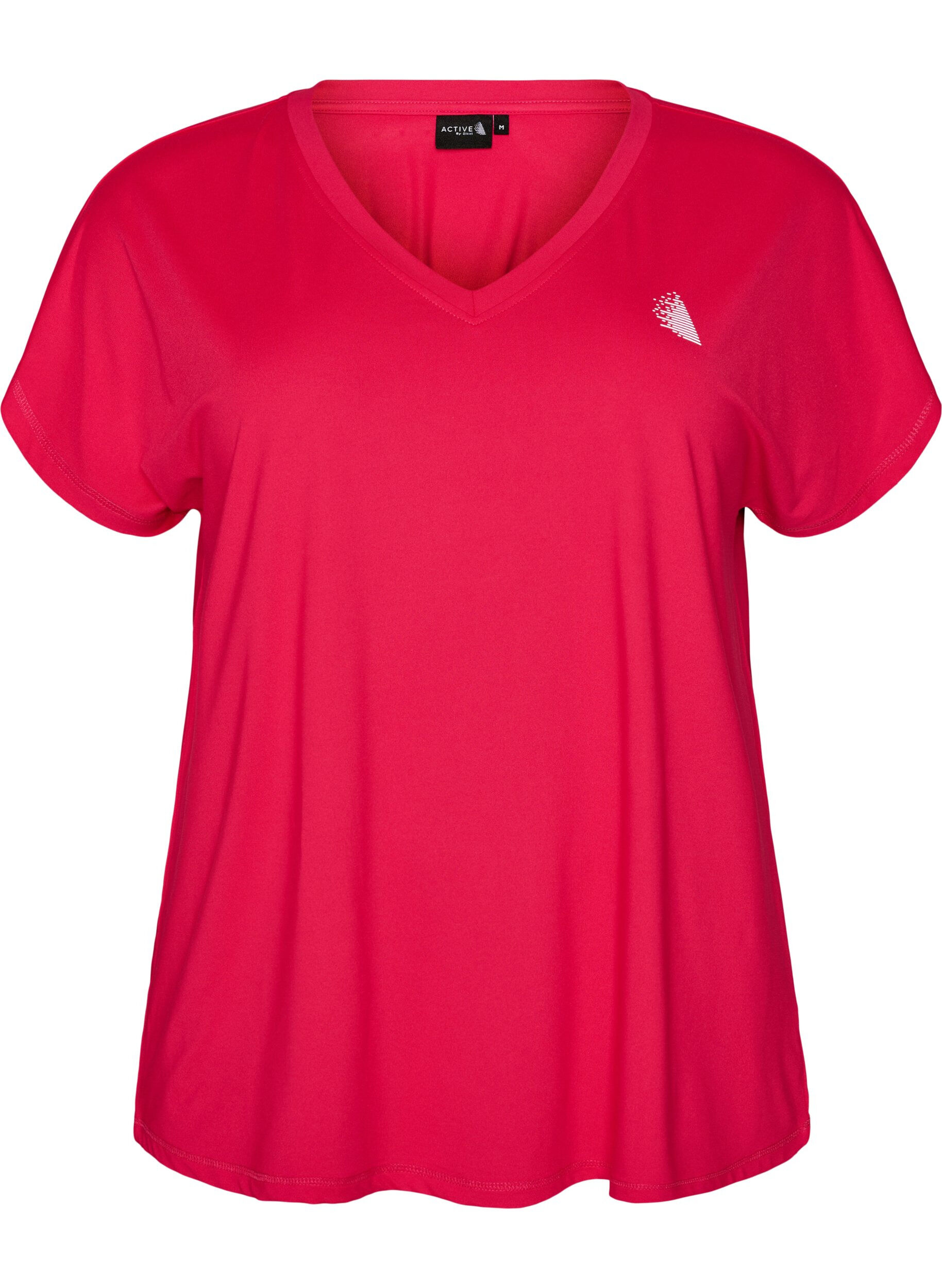 ZizziT-shirt d&rsquo;entra&icirc;nement ample avec col en V, Rose, Packshot image number 0