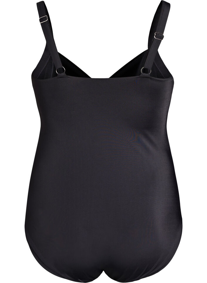 Maillot de bain avec armatures et effet fronc&eacute;, Noir, Packshot image number 1