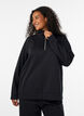Sweat-shirt avec col montant et fermeture zipp&eacute;e, Noir, Model image number 0