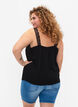 Top avec dentelle en viscose, Black, Model image number 1