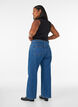 Jean &agrave; jambe large et taille haute, Bleu, Model image number 1