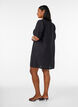 Robe courte coupe &eacute;vas&eacute;e avec col en V, Noir, Model image number 2