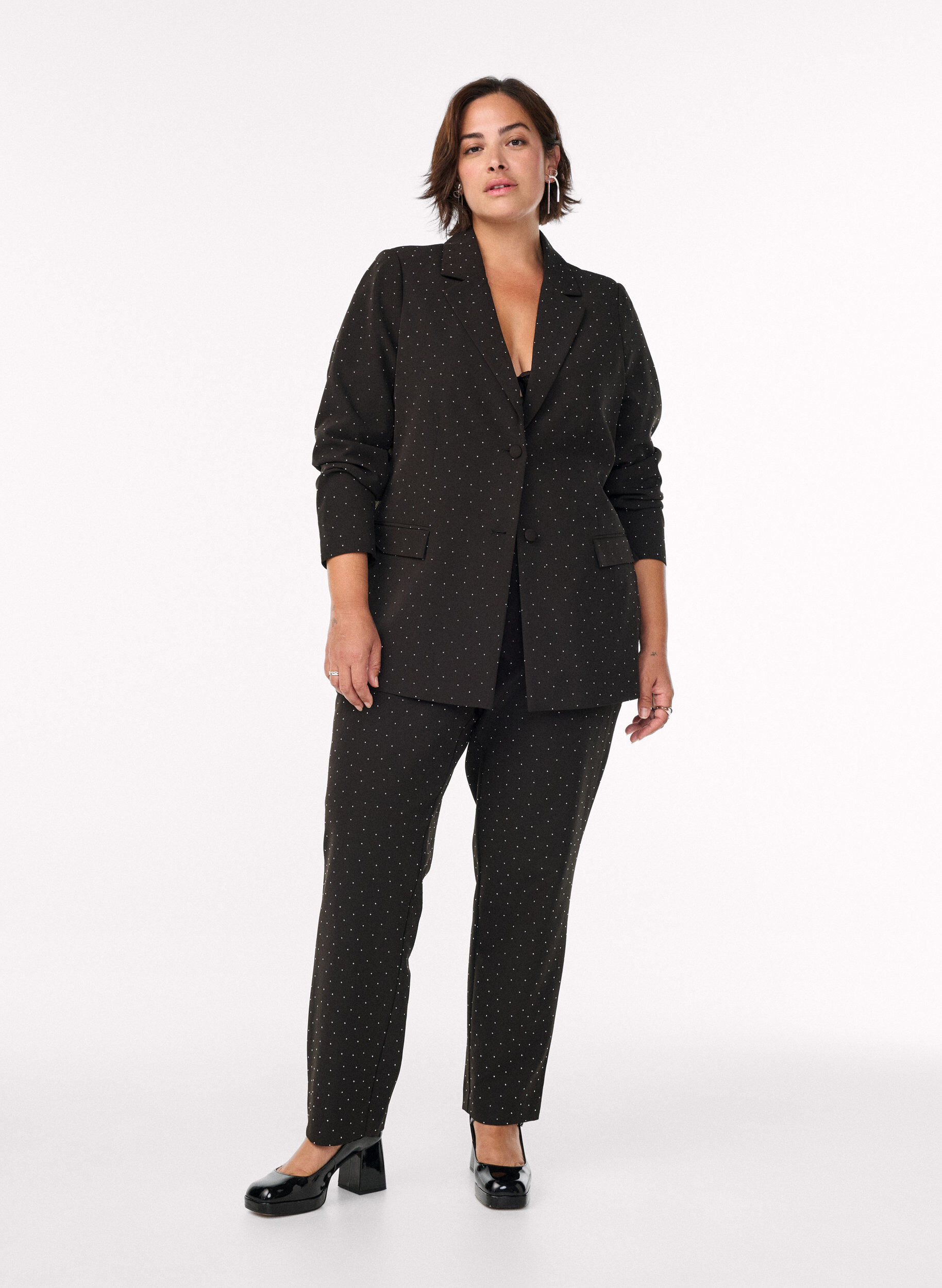Zizzi Blazer avec strass, Noir, Model image number 1