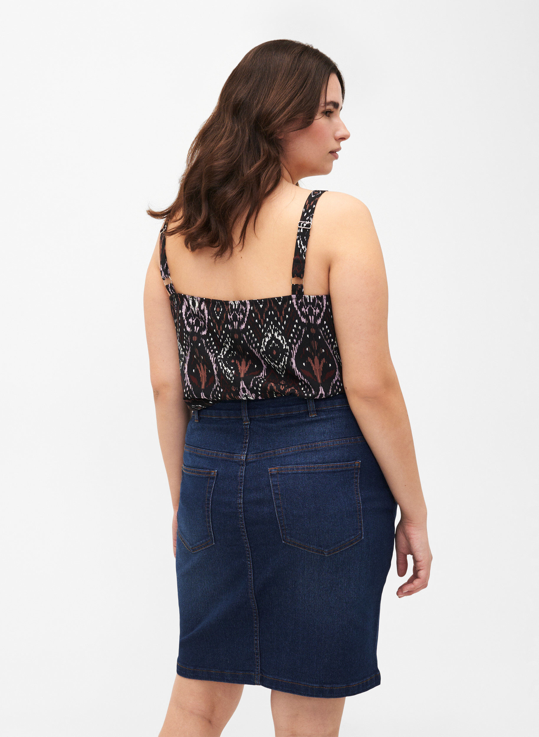 Zizzi FLASH - Jupe en jean moulante, Bleu, Model image number 1