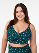 Haut de bikini &agrave; pois avec volants, Vert fonc&eacute;, Model image number 0