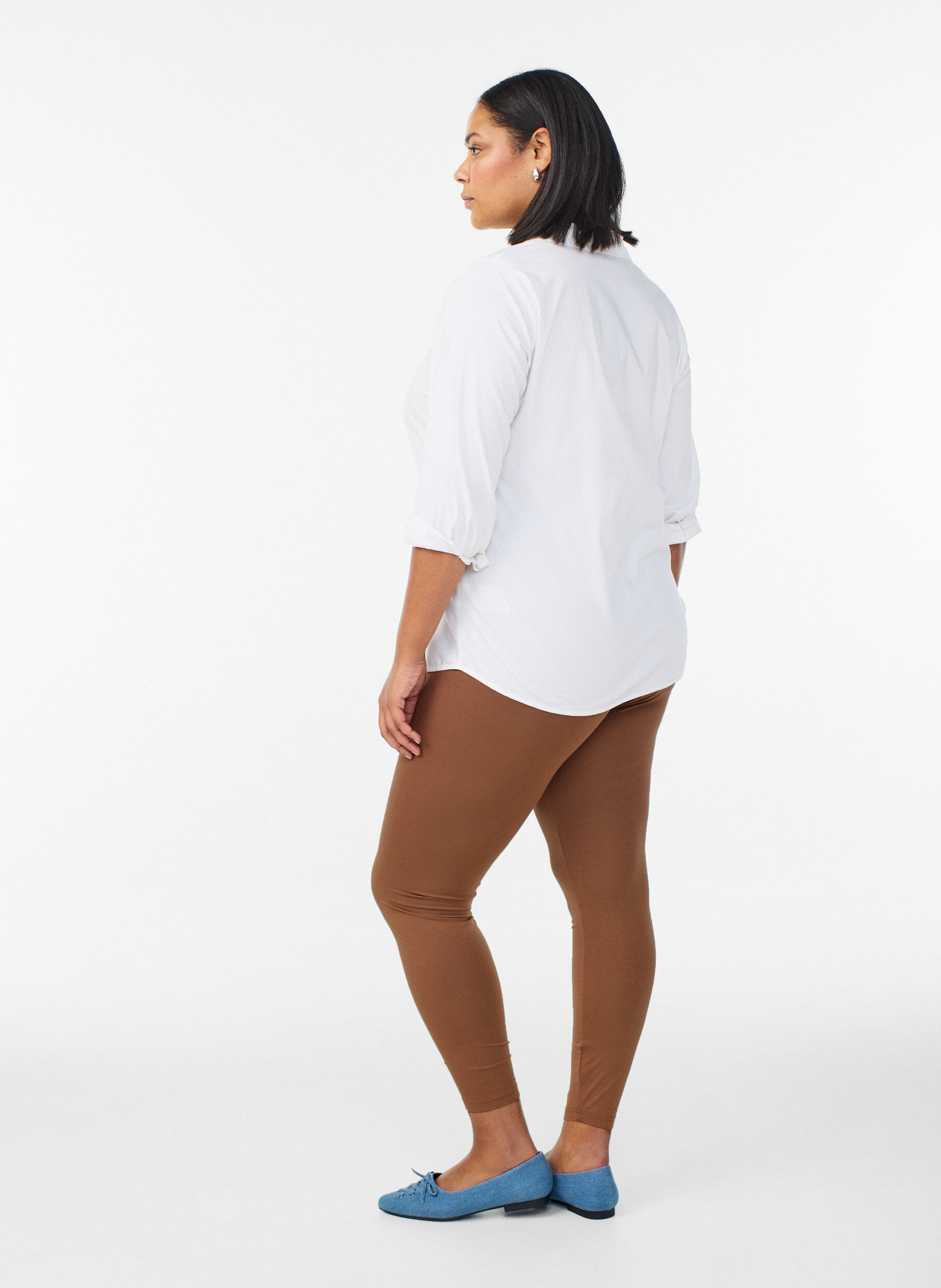 ZizziLeggings basiques en viscose, Marron, Model image number 2