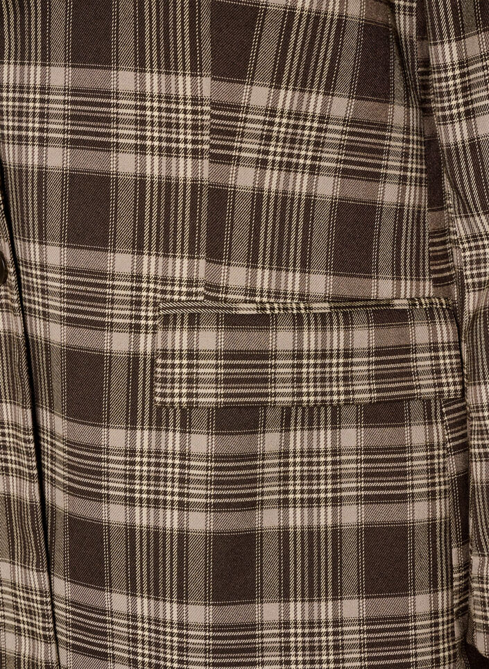 Blazer &agrave; carreaux avec poches et fente au dos, Marron, Packshot image number 3
