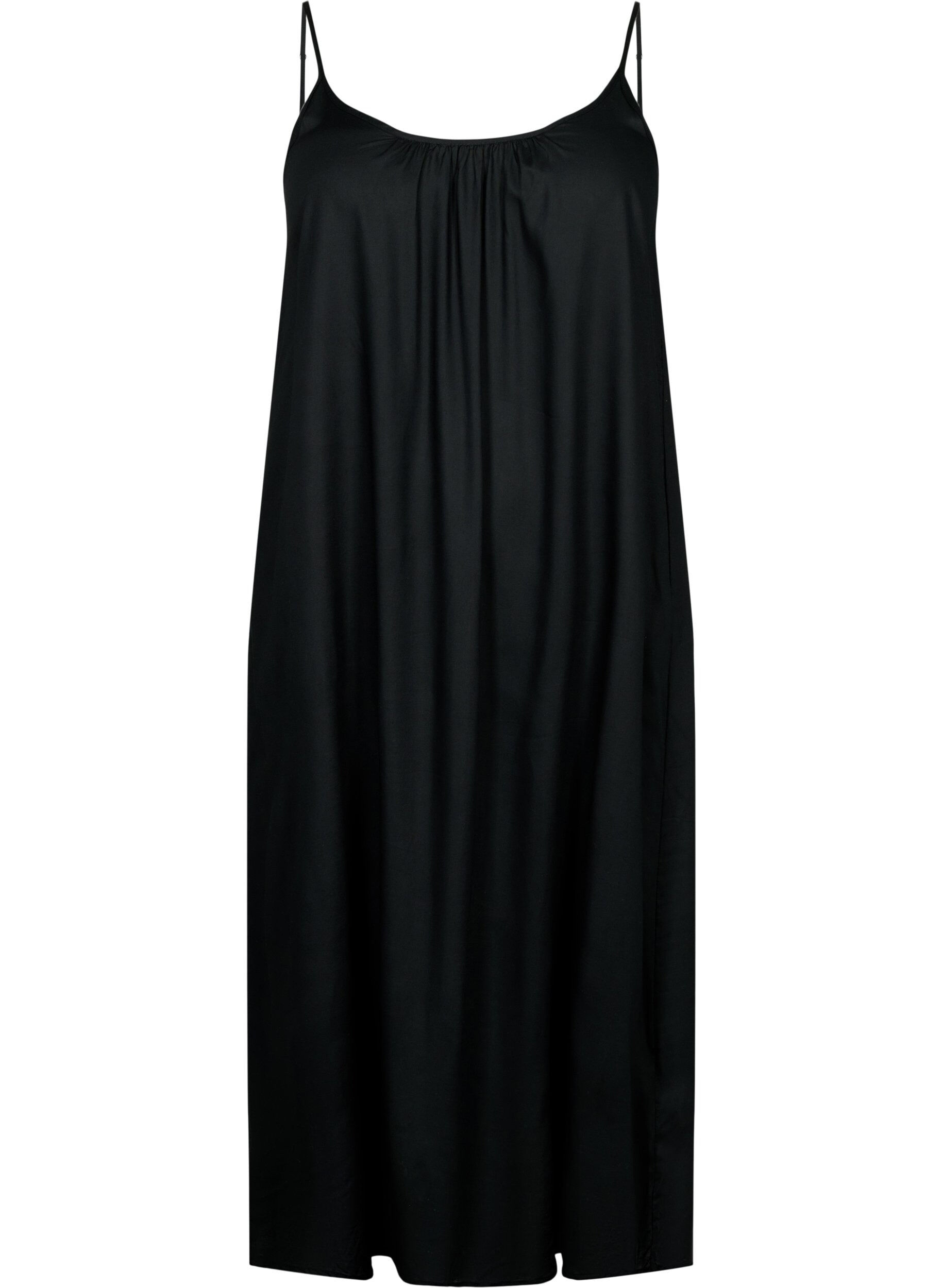 Zizzi Robe midi sans manches en viscose, Black, Packshot image number 0