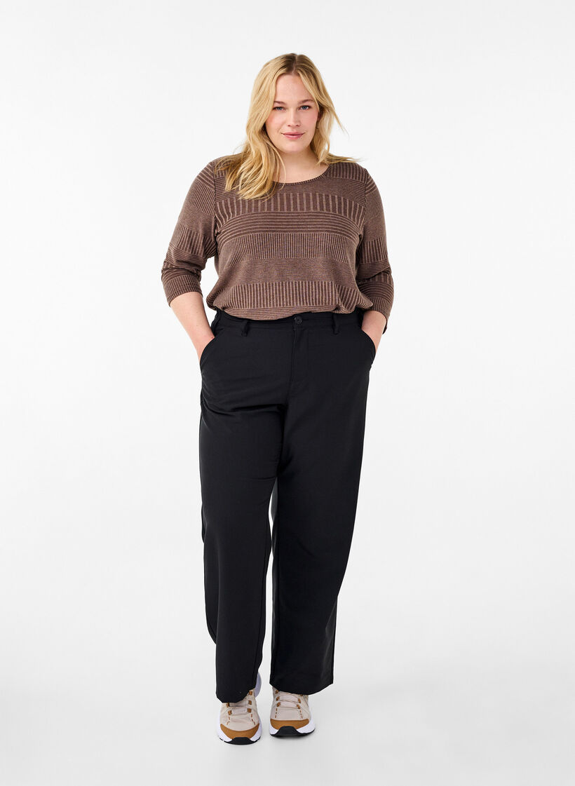 Blouse avec manches 3/4 et motif rayé, Ch. Martini Mel., Model image number 2