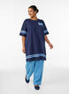Robe T-shirt courte avec d&eacute;tails sport, Bleu, Model image number 1