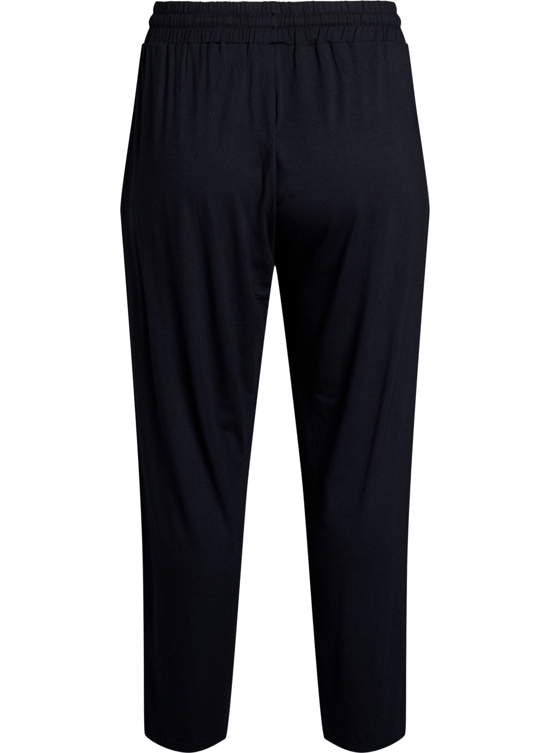 ZizziPantalon de nuit ample en jersey de viscose avec poches, Noir, Packshot image number 1