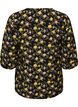 Blouse imprim&eacute;e en viscose avec manches 3/4, Noir, Packshot image number 1