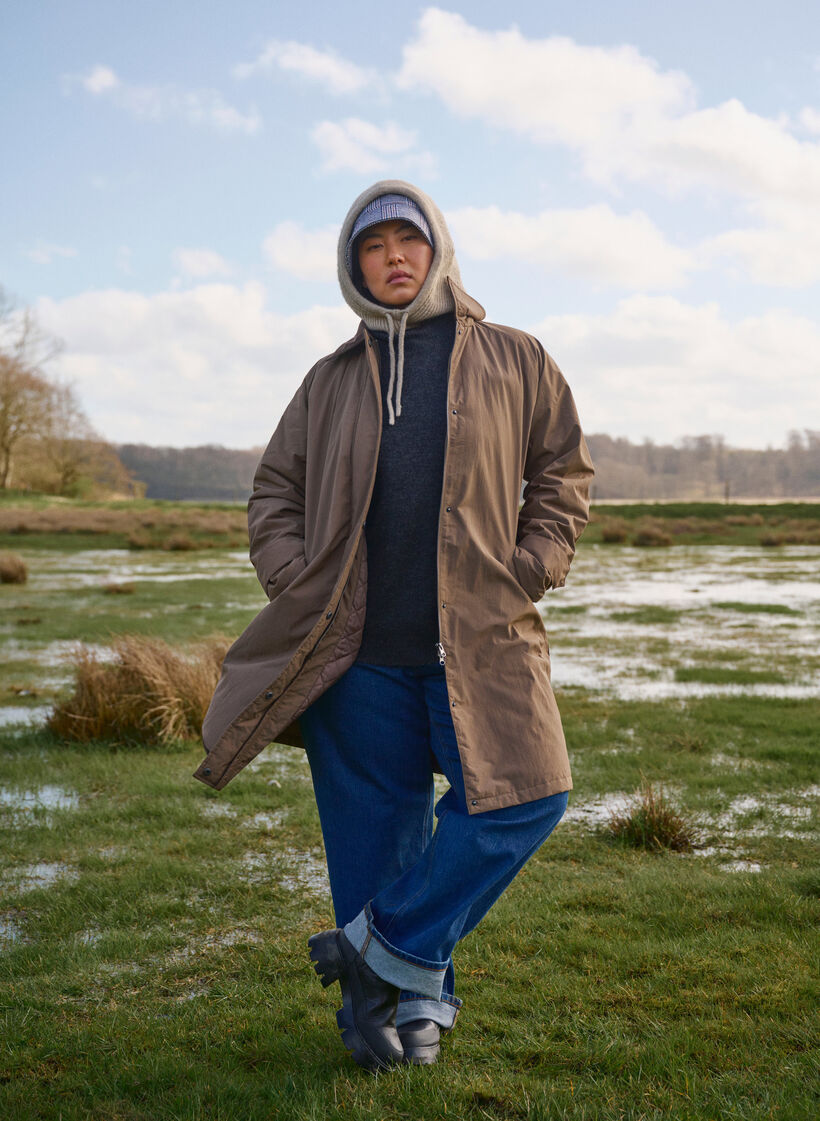 Manteau de transition avec col et poches en velours, Chocolate Chip, Image image number 0