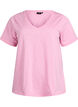T-shirt basique &agrave; manches courtes avec col en V, Rose, Packshot image number 0